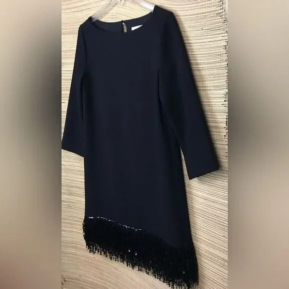 Kate Spade New York Bateau Neckline Fringe & Sequin Cocktail Mini Dress Size 4 - Picture 10 of 14